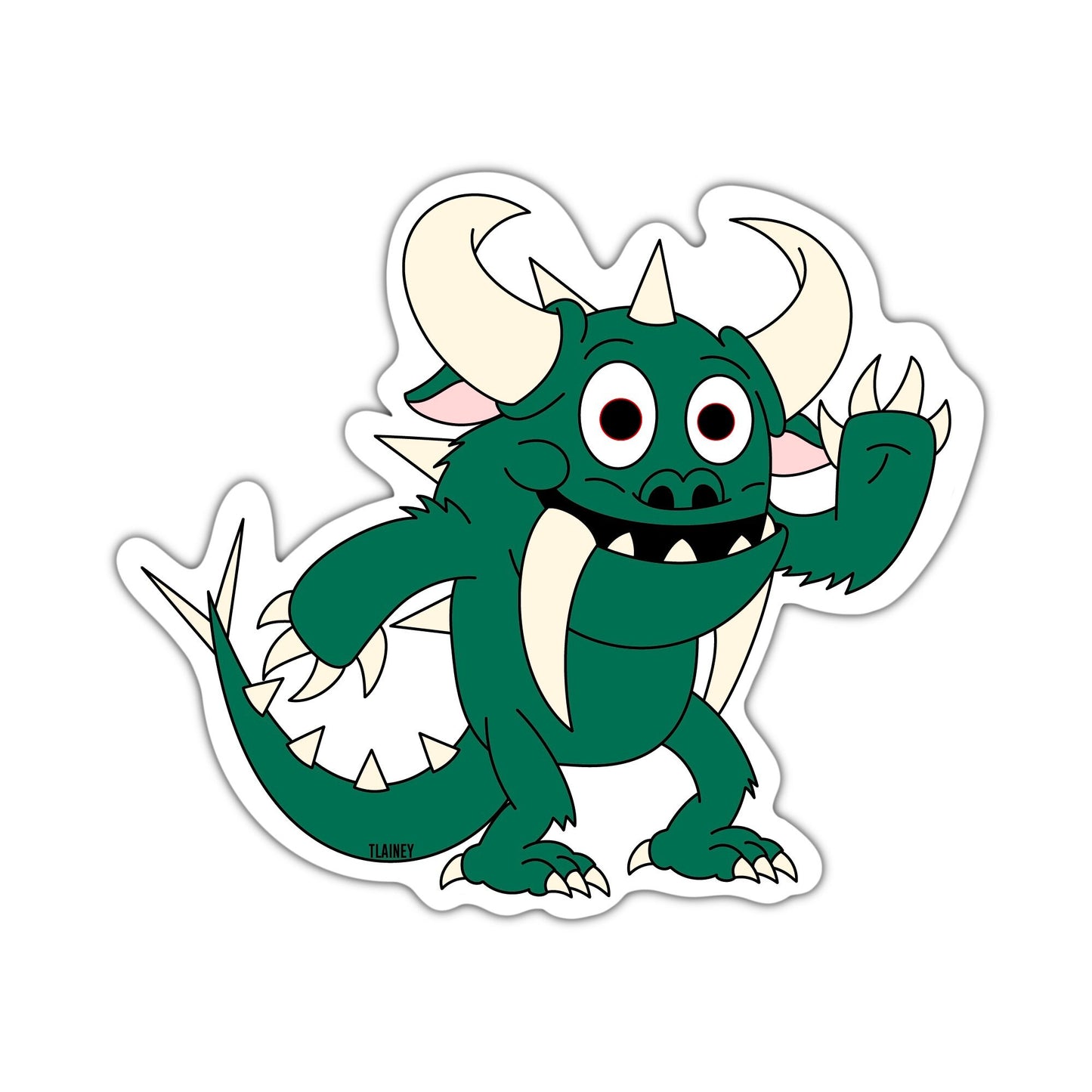 Waving Henry the Hodag 3 inch Matte Sticker