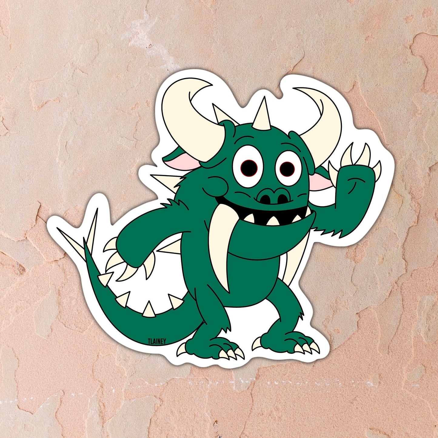 Waving Henry the Hodag 3 inch Matte Sticker